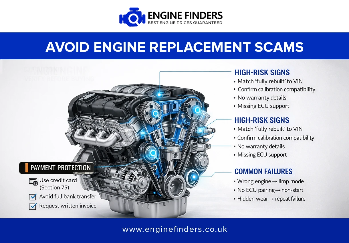 Avoid engine replacement scams UK guide