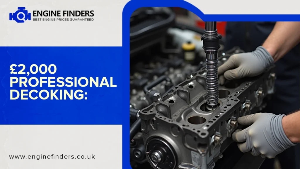 Mechanic performing £2,000 professional decoking on Ford Puma 1.0 EcoBoost engine. Engine Finders UK service