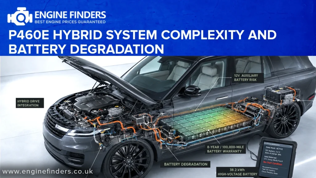 Range Rover P460e hybrid battery degradation cutaway diagram | Engine Finders