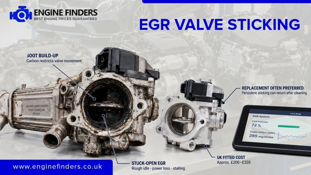 Range Rover EGR valve sticking due to carbon build up